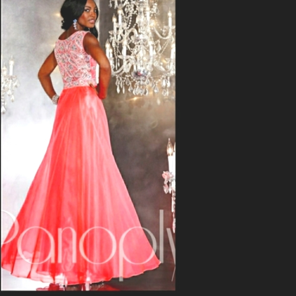 Panoply pink prom pageant dress gown bling 12